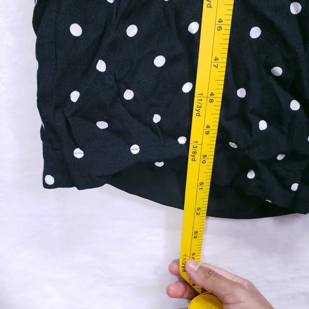 Aritzia Wilfred Écoulement Black White Polka Dot Preppy Jumpsuit Wide Leg Size 4